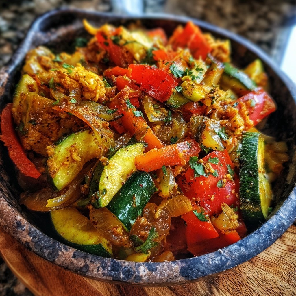 Kalorienarme Gemüsepfanne Vegan