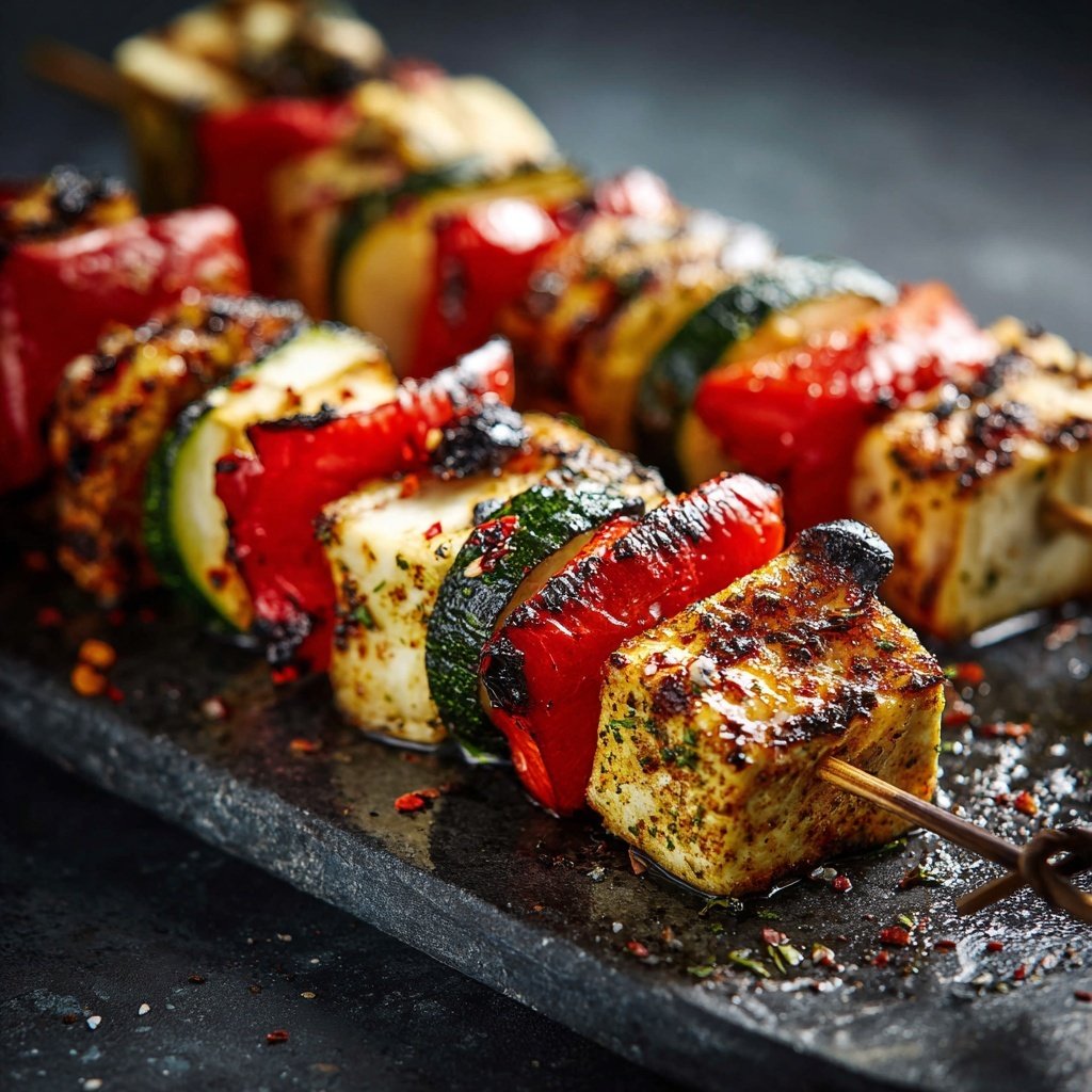 Grillgemüse Spieße Mit Paprika Und Zucchini