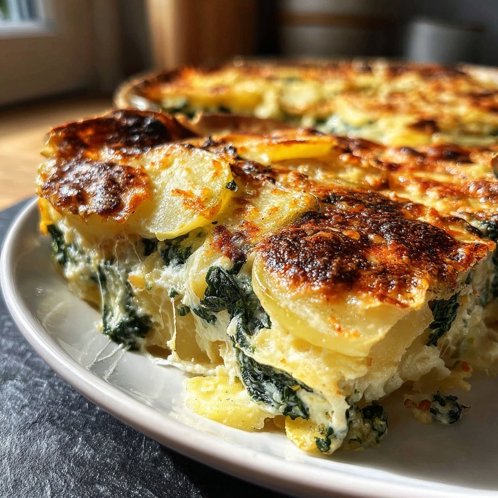 Kartoffelauflauf mit Spinat