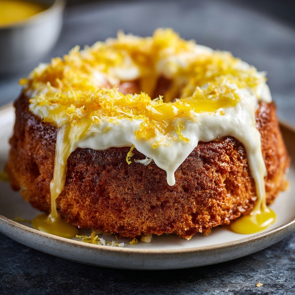 Zitronenkuchen mit Zitronenquark