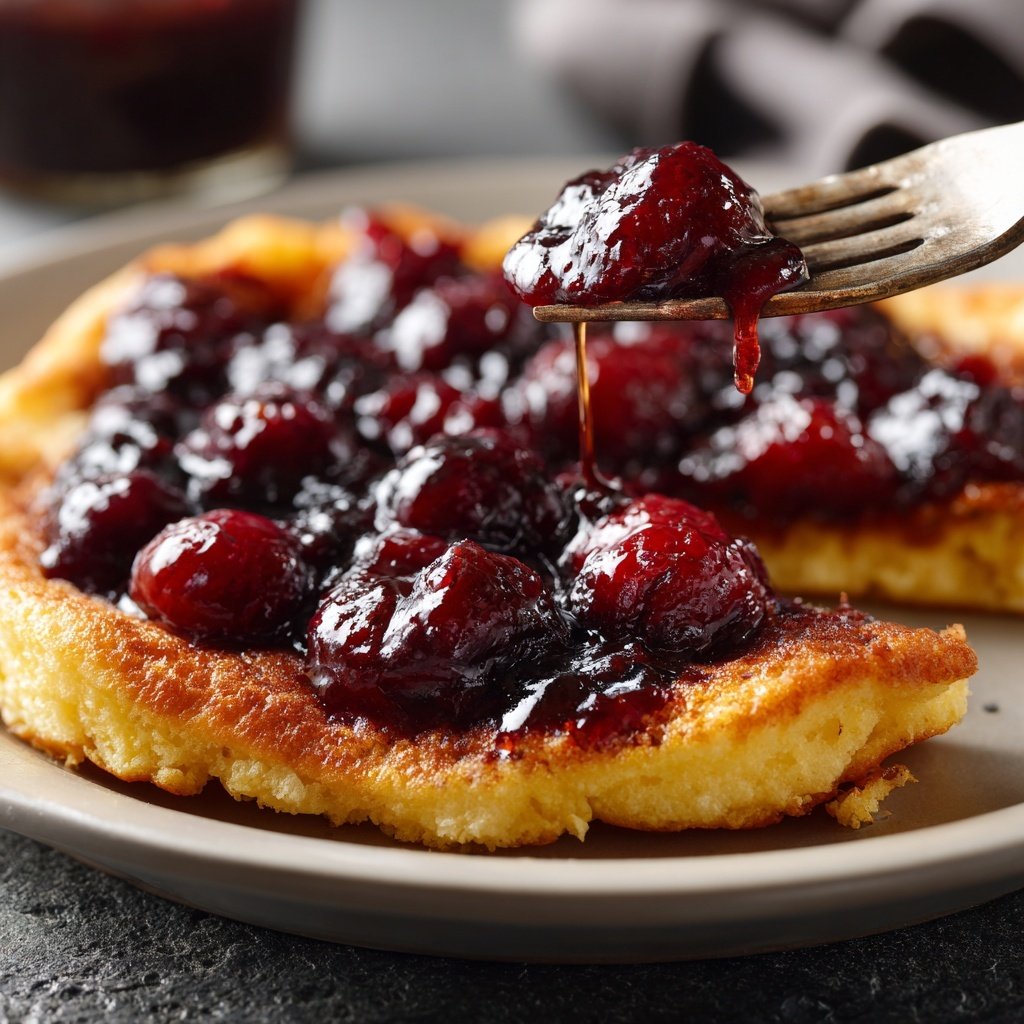 Pfannkuchen mit Zwetschgenkompott