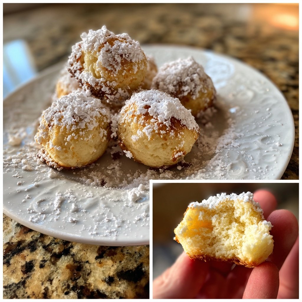 Quarkbällchen mit Vanillejoghurt